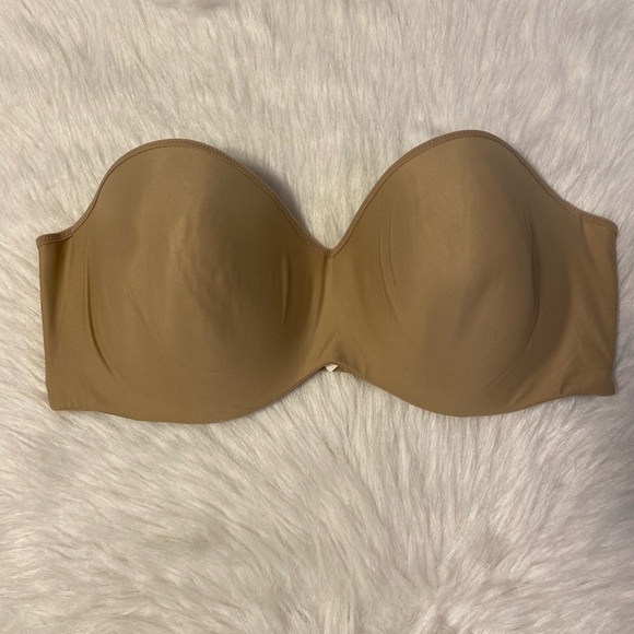 Sweet Nothings By Lilyette Strapless Bra Womens Size 40D Tan Brown Lightly Lined - Picture 1 of 7